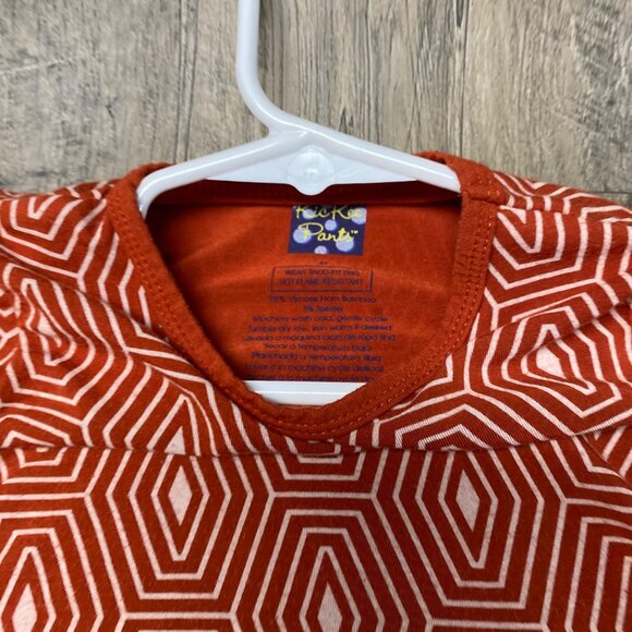 Kickee Pants size 4Y rust orange 2 pc pj sleepwear set unisex boys bamboo - Picture 2 of 7